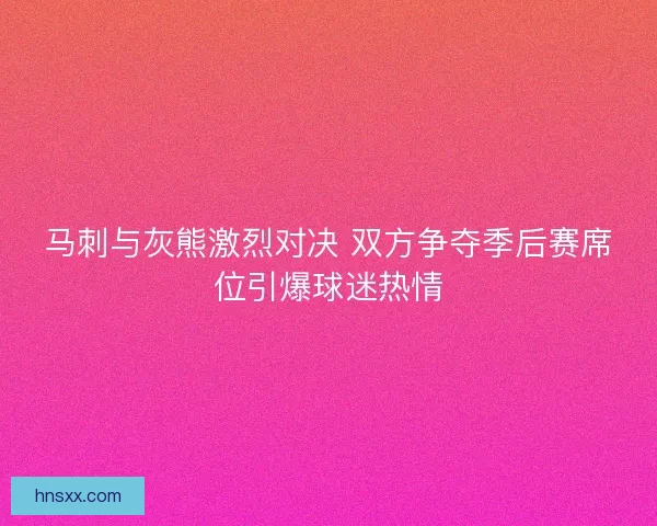 马刺与灰熊激烈对决 双方争夺季后赛席位引爆球迷热情 马刺与灰熊激烈对决 双方争夺季后赛席位引爆球迷热情