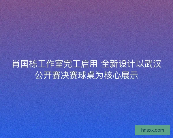 肖国栋工作室完工启用 全新设计以武汉公开赛决赛球桌为核心展示